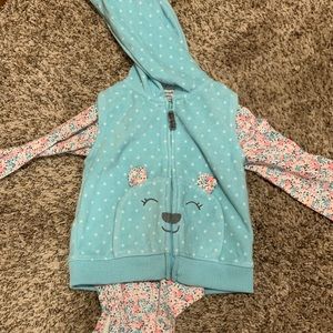 Long Sleeve Onsie and Hooded Vest
